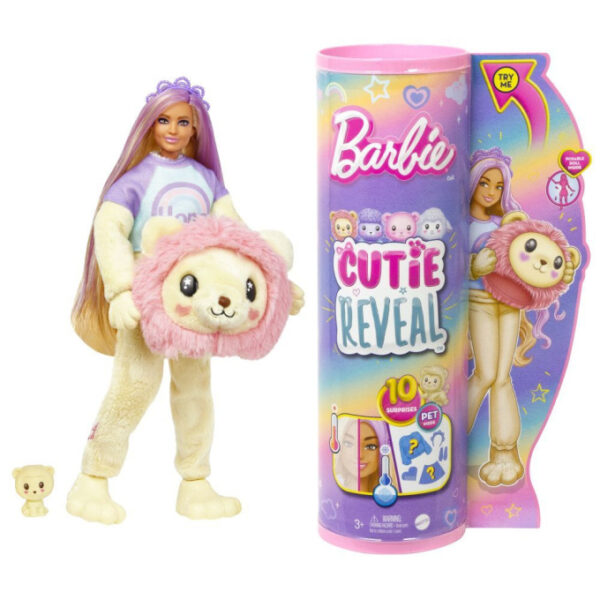 Barbie Cutie Reveal Barbie pastelová edice - lev HKR06