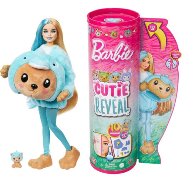 Barbie Cutie reveal Barbie v kostýmu - Medvídek v kostýmu HRK25